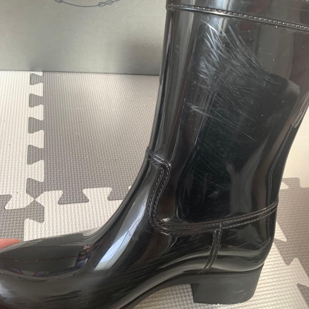 プラダ　黒　レインブーツ　サイズ38