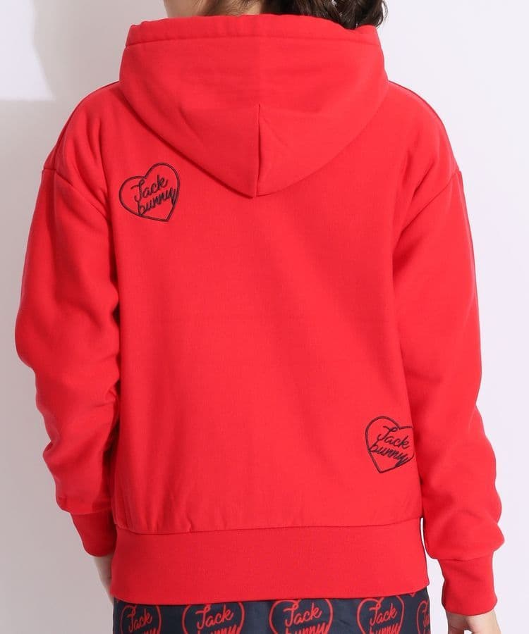 新品Jack bunny裏起毛4WAYストレッチフルジップフーディパーカー赤L