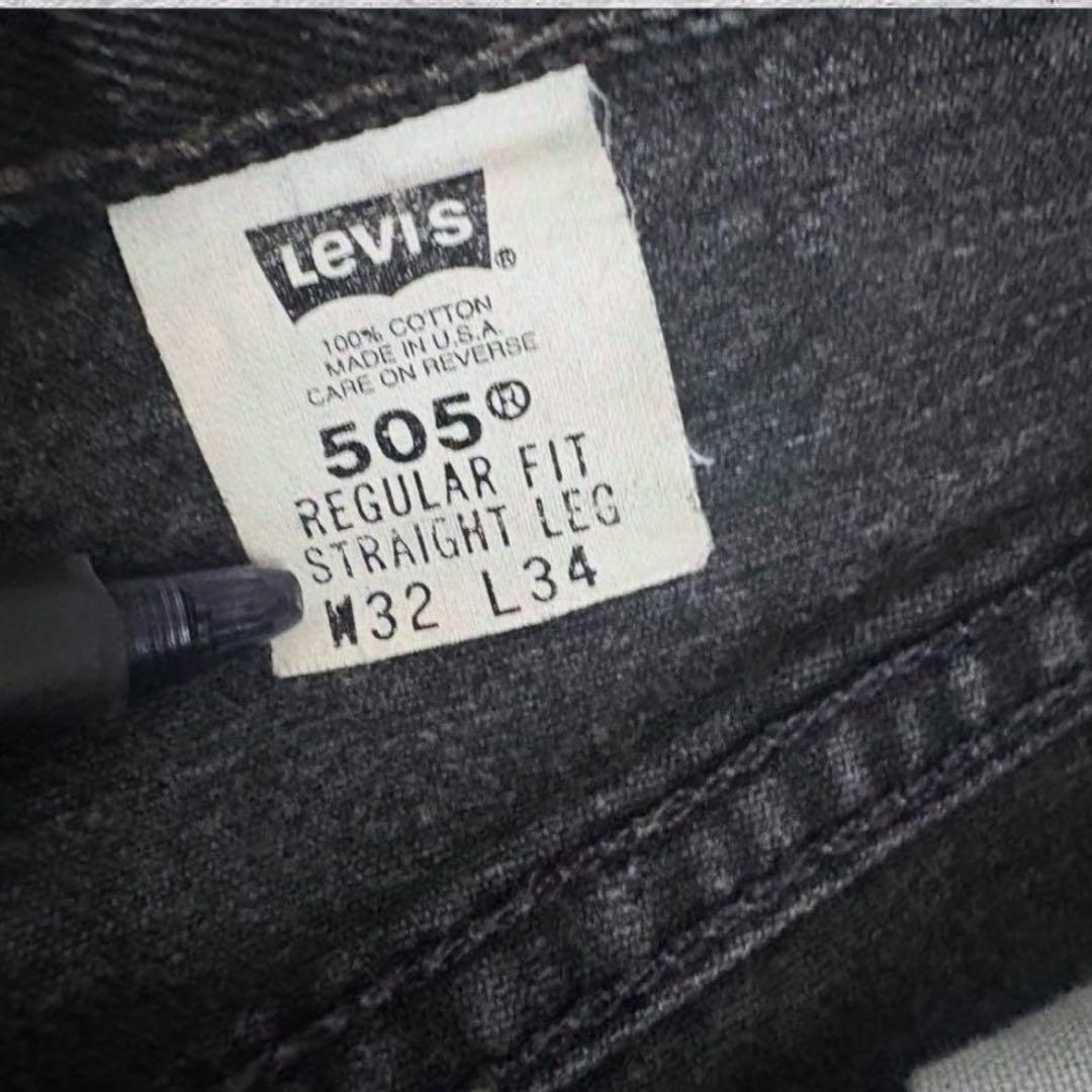 リーバイス505ブラックデニム後染め90sUSA製W32vintage古着レア