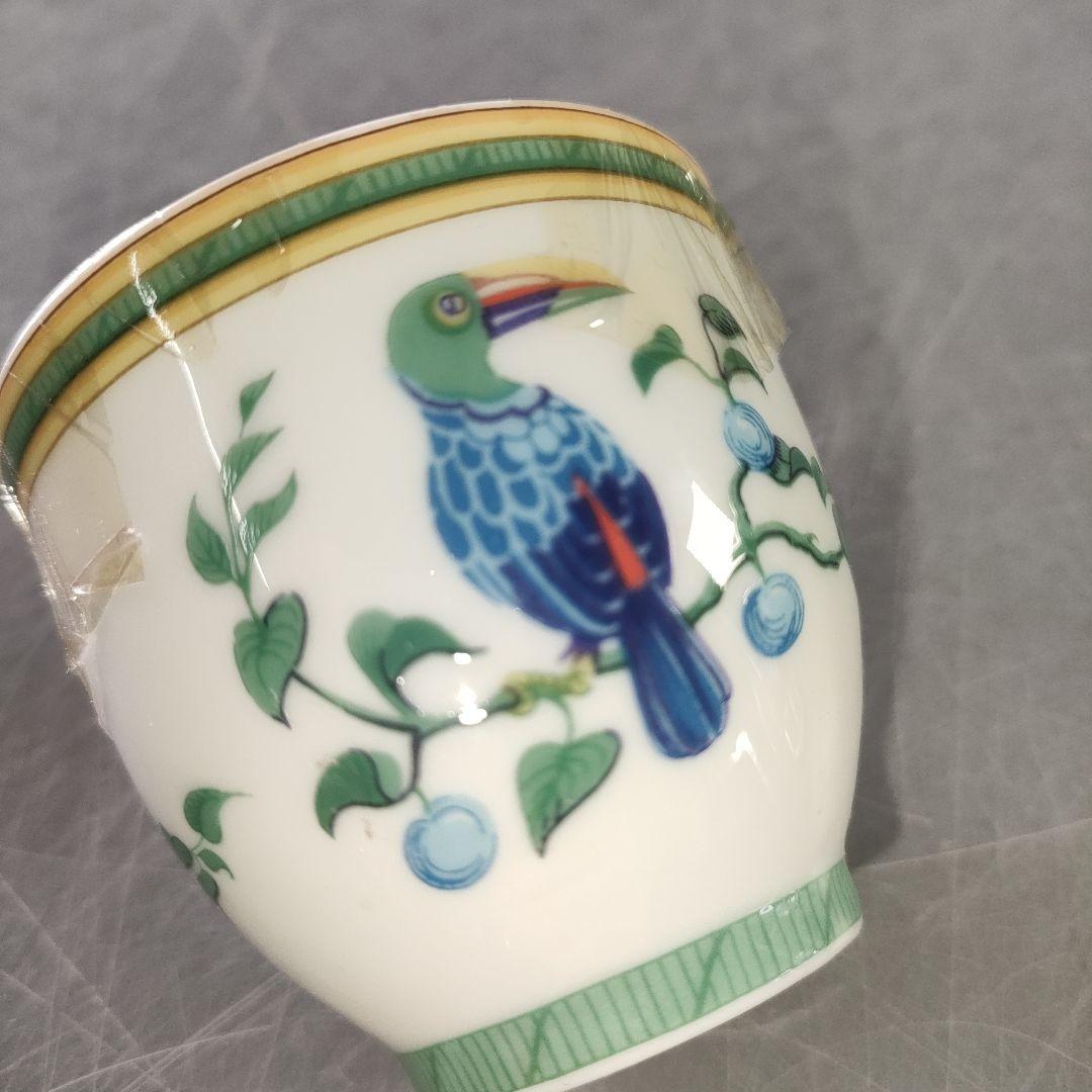 A1202-8/HERMES/エルメス トゥカン/陶器キャンドル/グリーン 鳥/