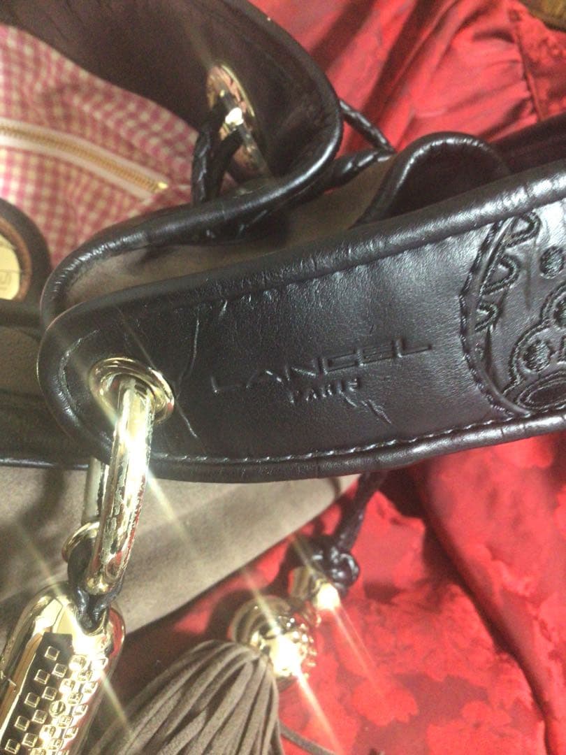 ランセルLANCELブリジットバルドー2WAYバッグ スエード バケット型