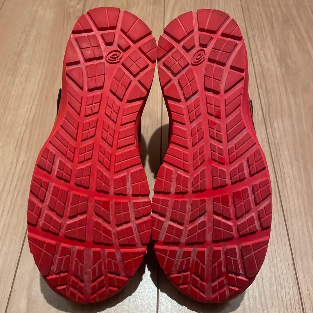 asics 赤 ハイカット安全靴 ベルクロ ほぼ新品 （限定カラー） 26cm
