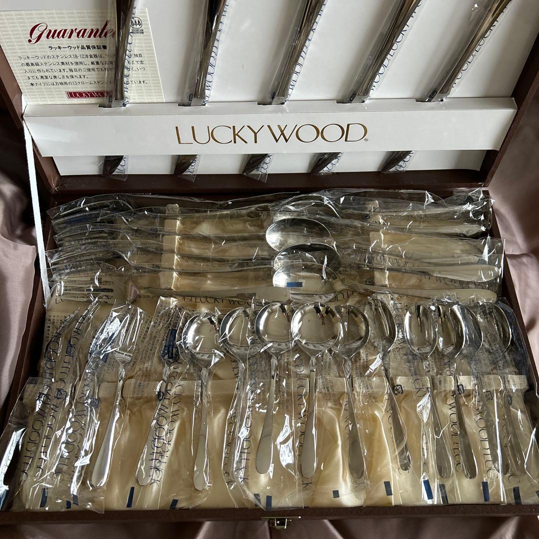 【未使用品】 LUCKY WOOD カトラリー 5客 30本セット