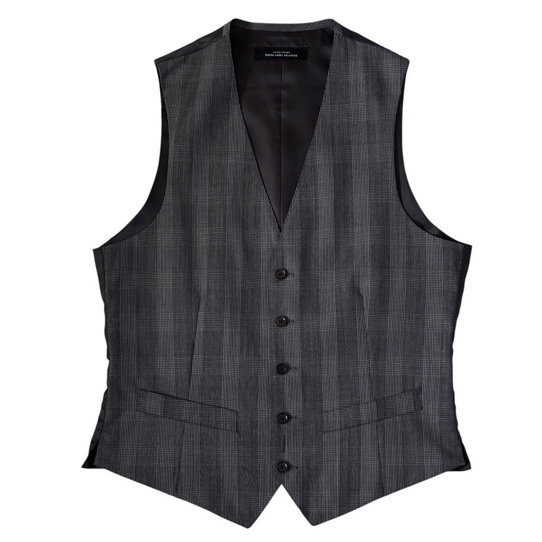 グリーンレーベルリラクシング スリーピース スーツ セットアップ　グレンチェック