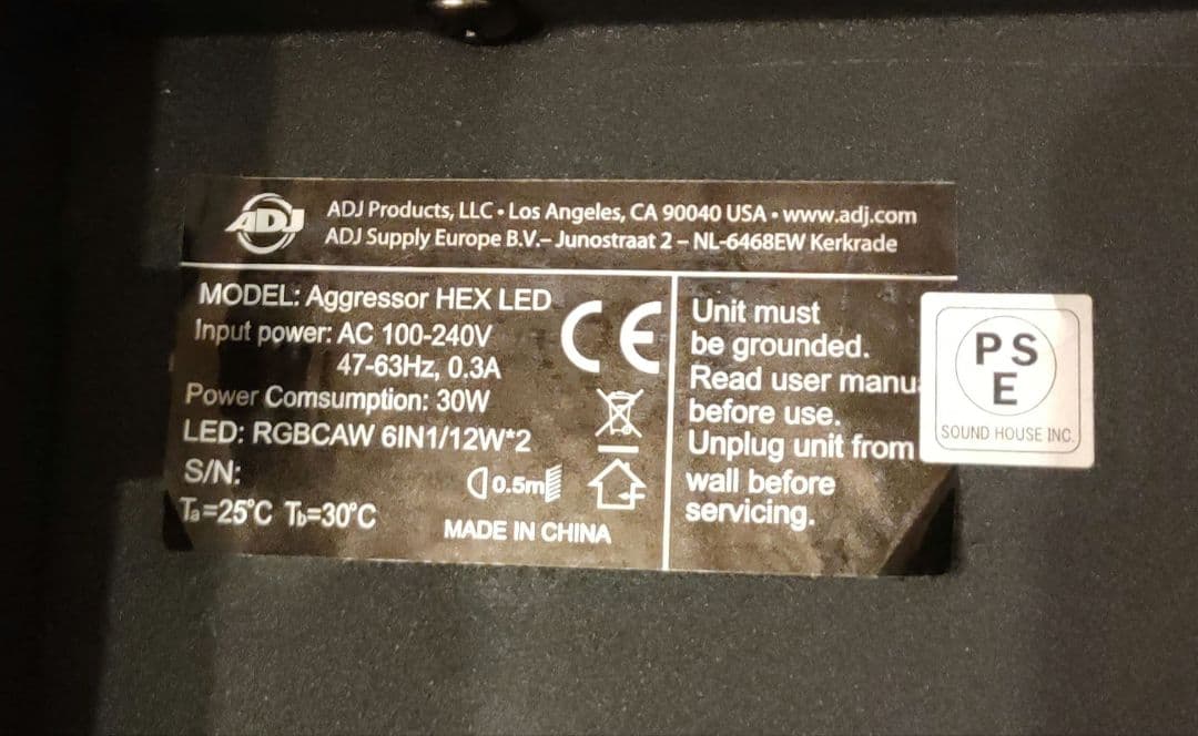 ADJ AGGRESSOR HEX LED ムーンフラワーエフェクト