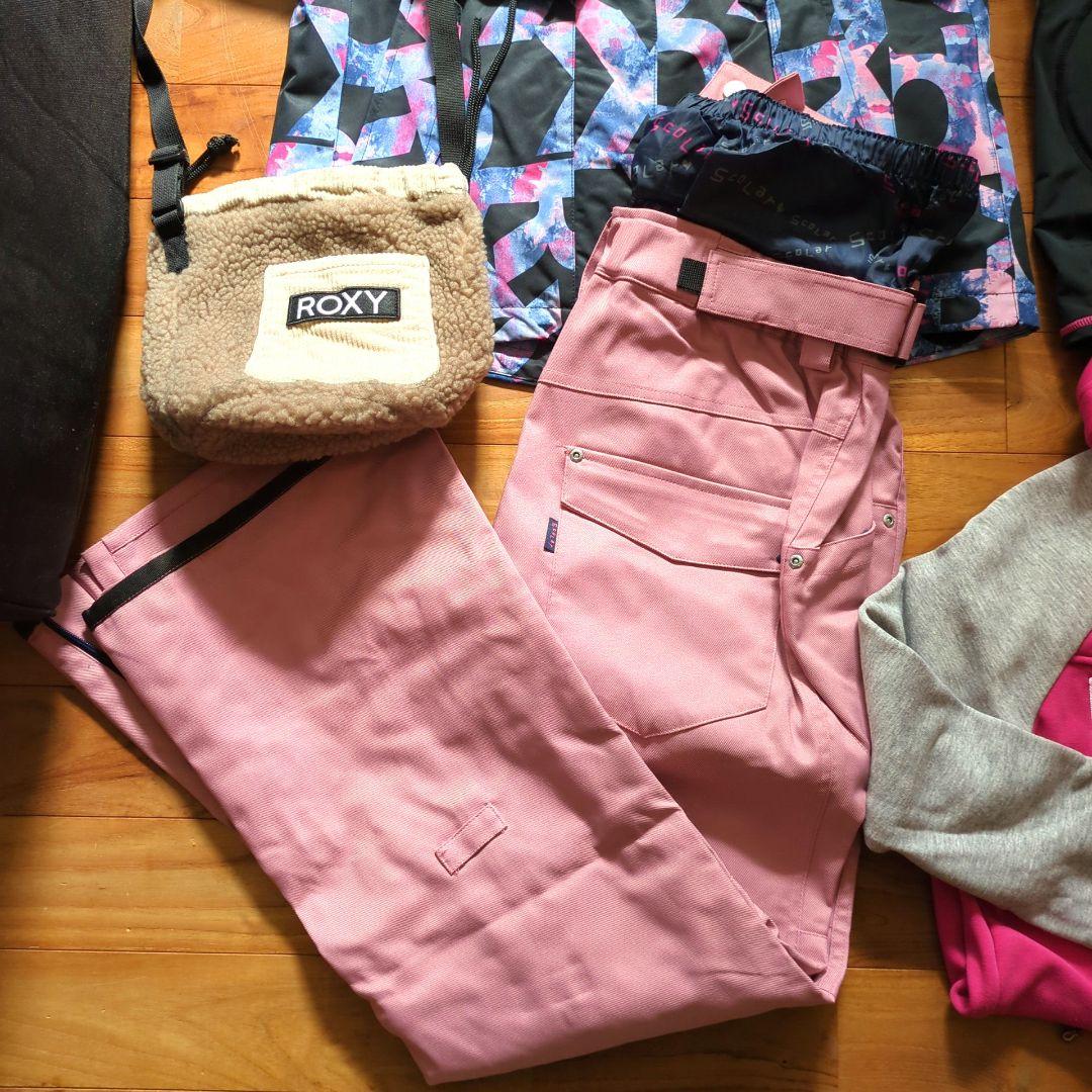 美品◆ROXY scoLar レディースL スノーボードウェア類 9点 セット