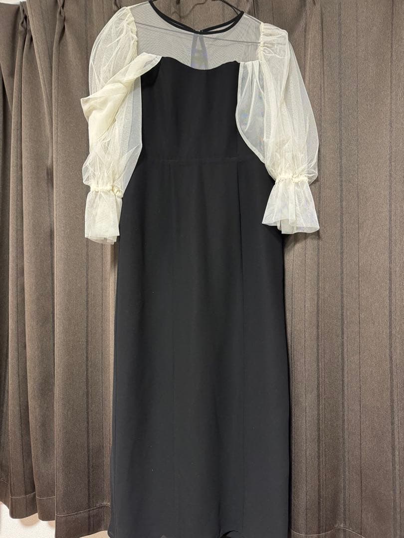 ブラックシフォンパーティードレス