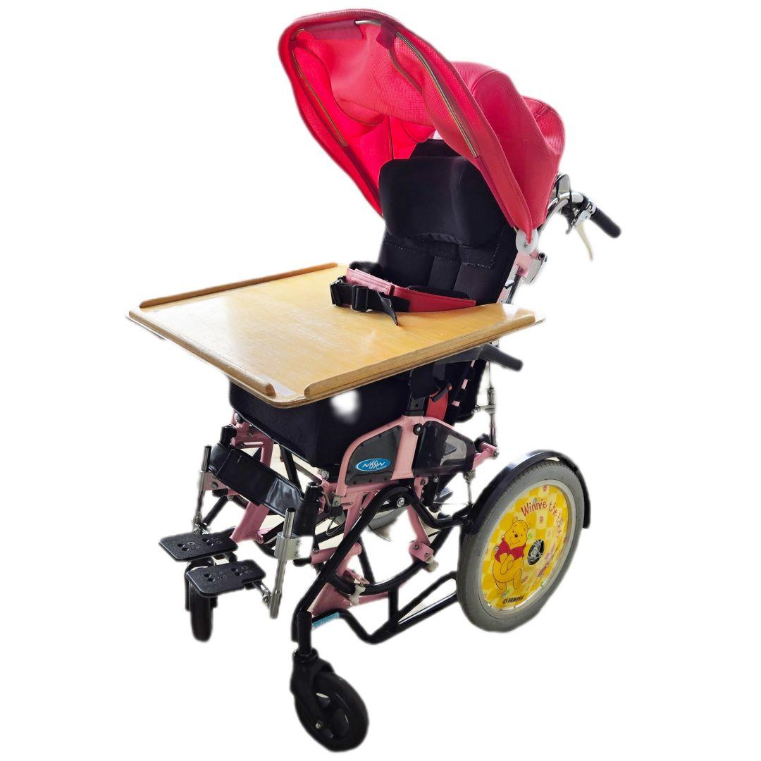 日進医療器★子供用★介助式★車椅子★子供用車椅子★障害児★座位保持★プーさん