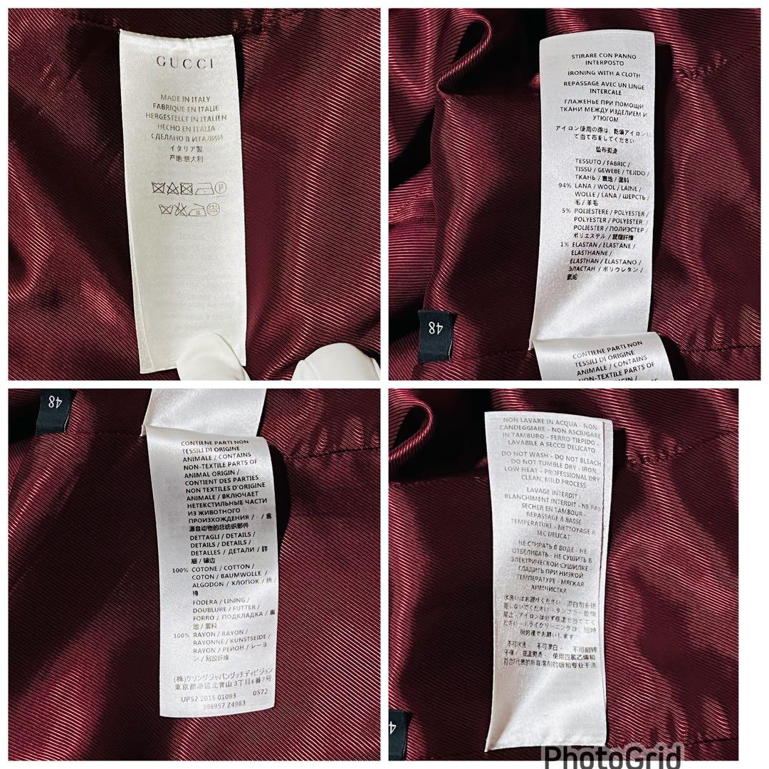 GUCCI グッチ テーラードジャケット ダブルボタン ウール ブラック