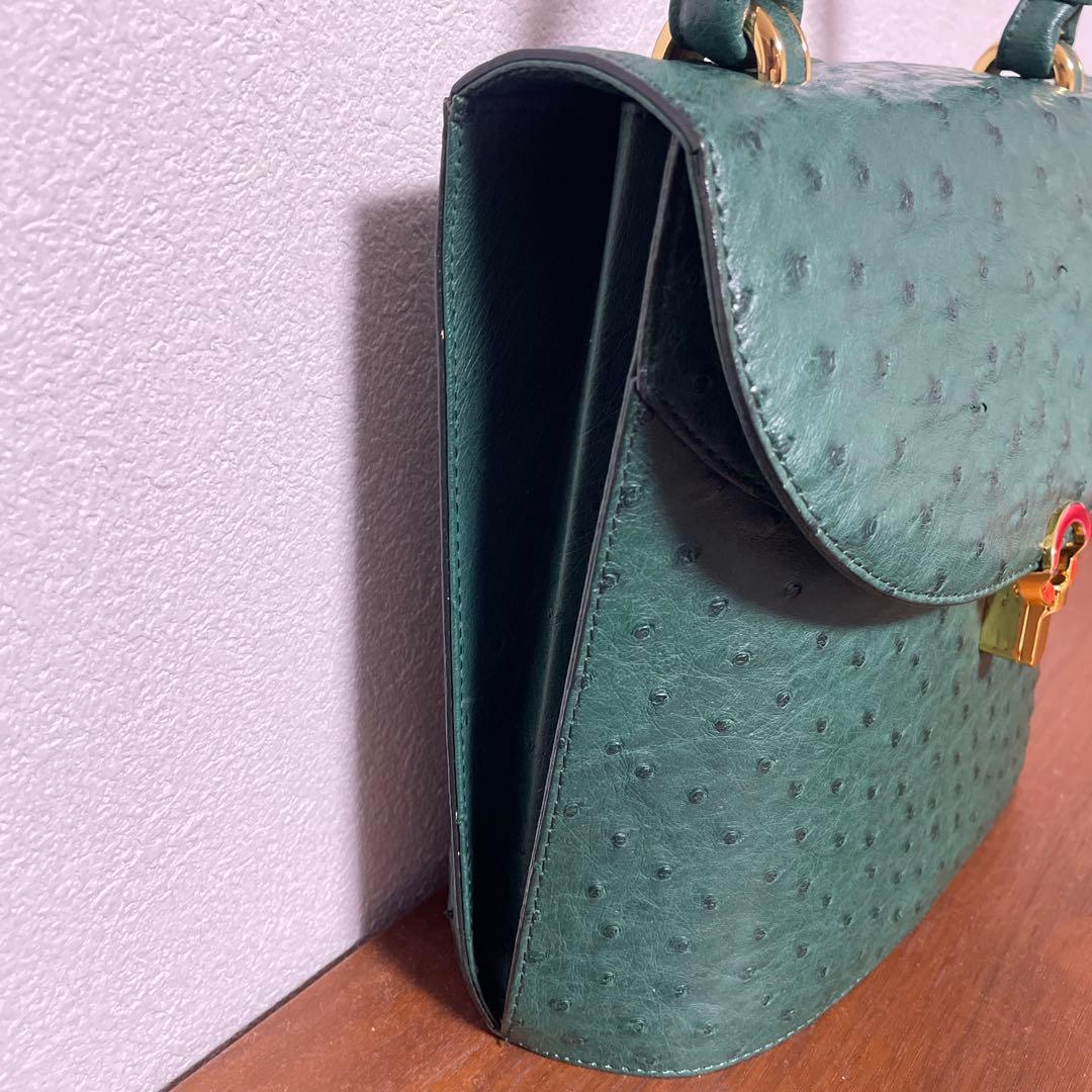 【未使用品定価60万円】ハンドバッグ　オーストリッチ　ダチョウ　本革