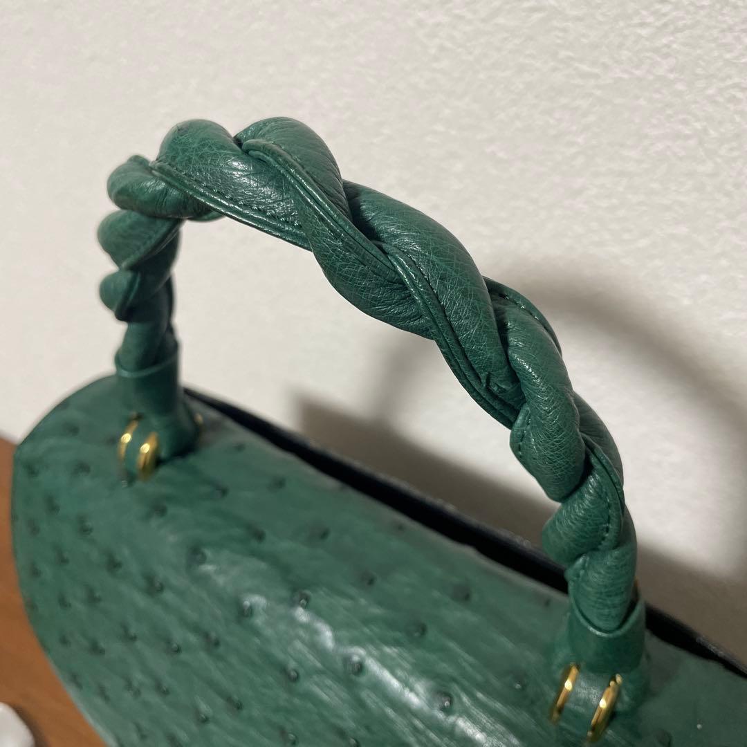 【未使用品定価60万円】ハンドバッグ　オーストリッチ　ダチョウ　本革