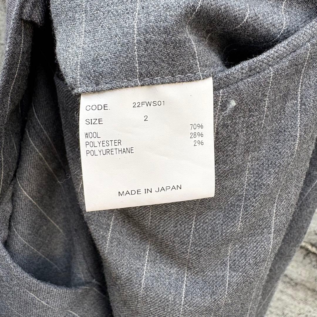 URU ウル 1TUCK PANTS グレー ワイド スラックス ストライプ