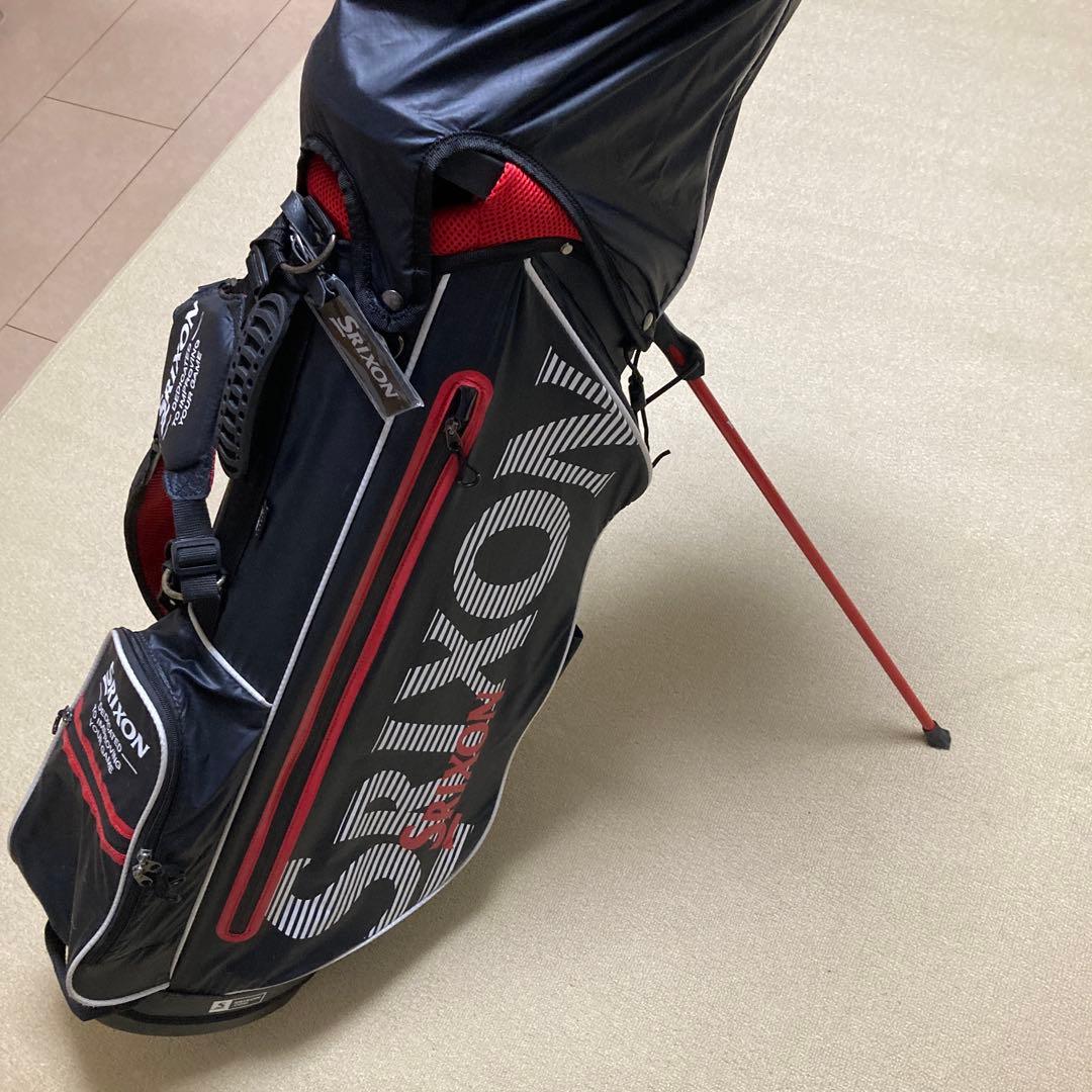 SRIXON スタンド付き軽量キャディバッグ 黒/赤