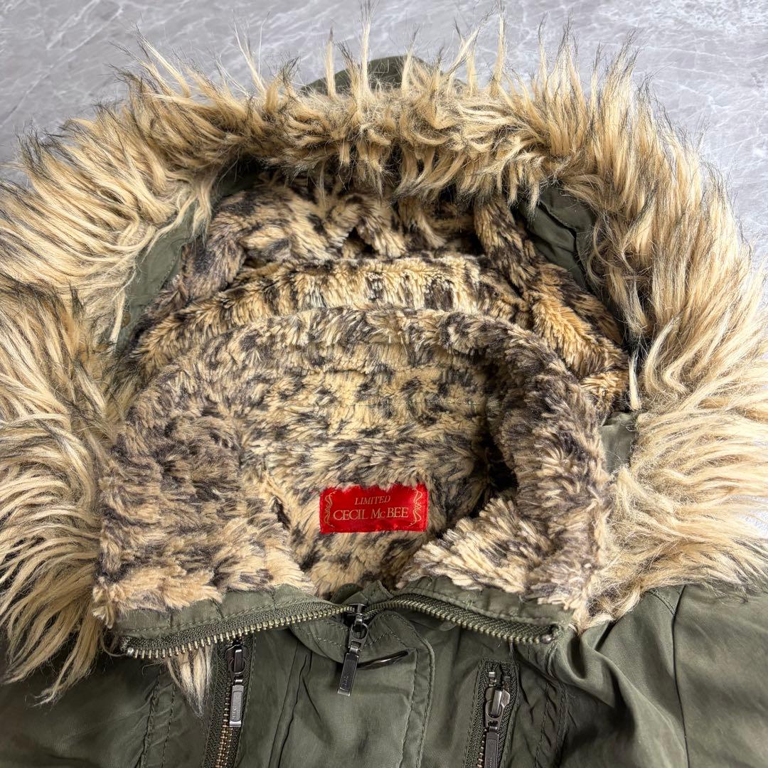 y2k 00s CECIL Mc BEE ファー　モッズコート　ヒョウ柄 ボア