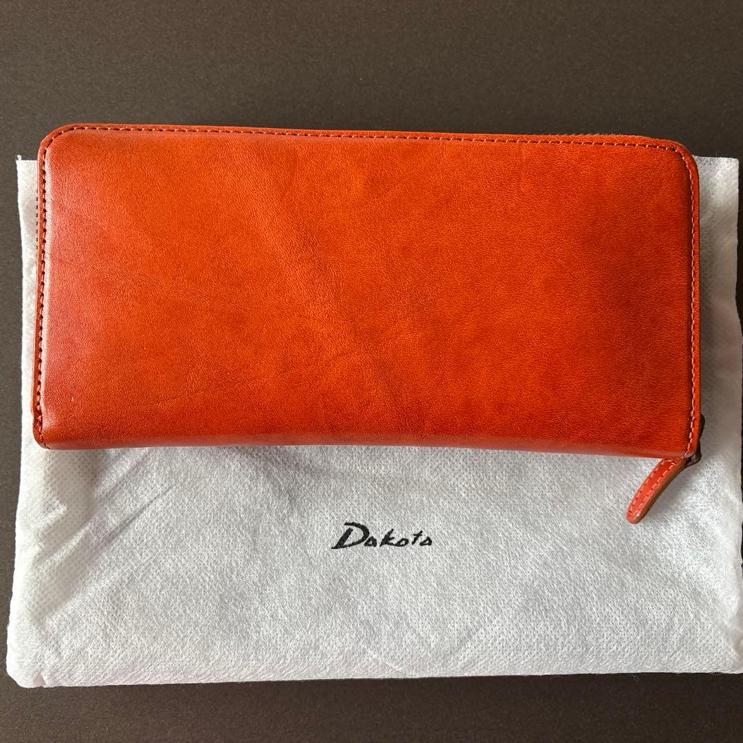 Dakota オレンジ 長財布 本革