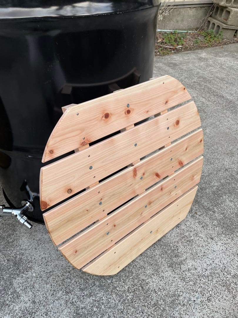 ドラム缶風呂 排水蛇口とすのこ付き