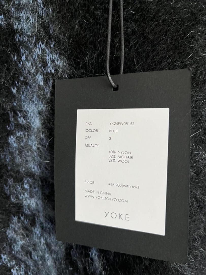 トップス YOKE JACQUARD MOHAIR SWEATER #BLUE