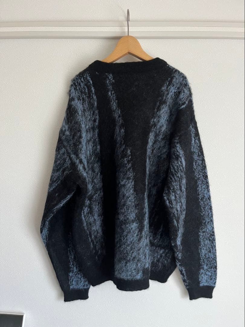 トップス YOKE JACQUARD MOHAIR SWEATER #BLUE
