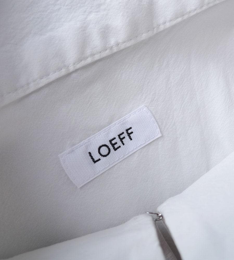 美品 ロエフ 3,2万 スタンドカラーブラウス ホワイト LOEFF Y262