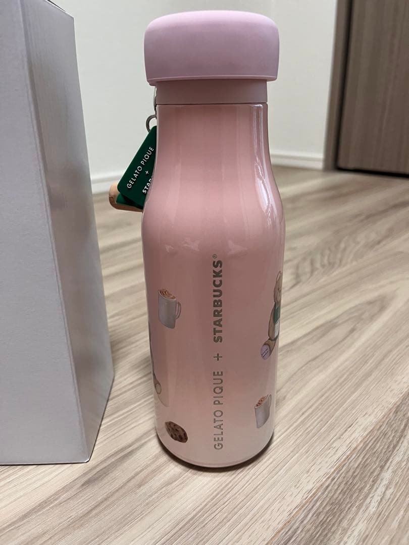 スターバックス　ジェラートピケ リッドカバー ステンレスボトル ピンク