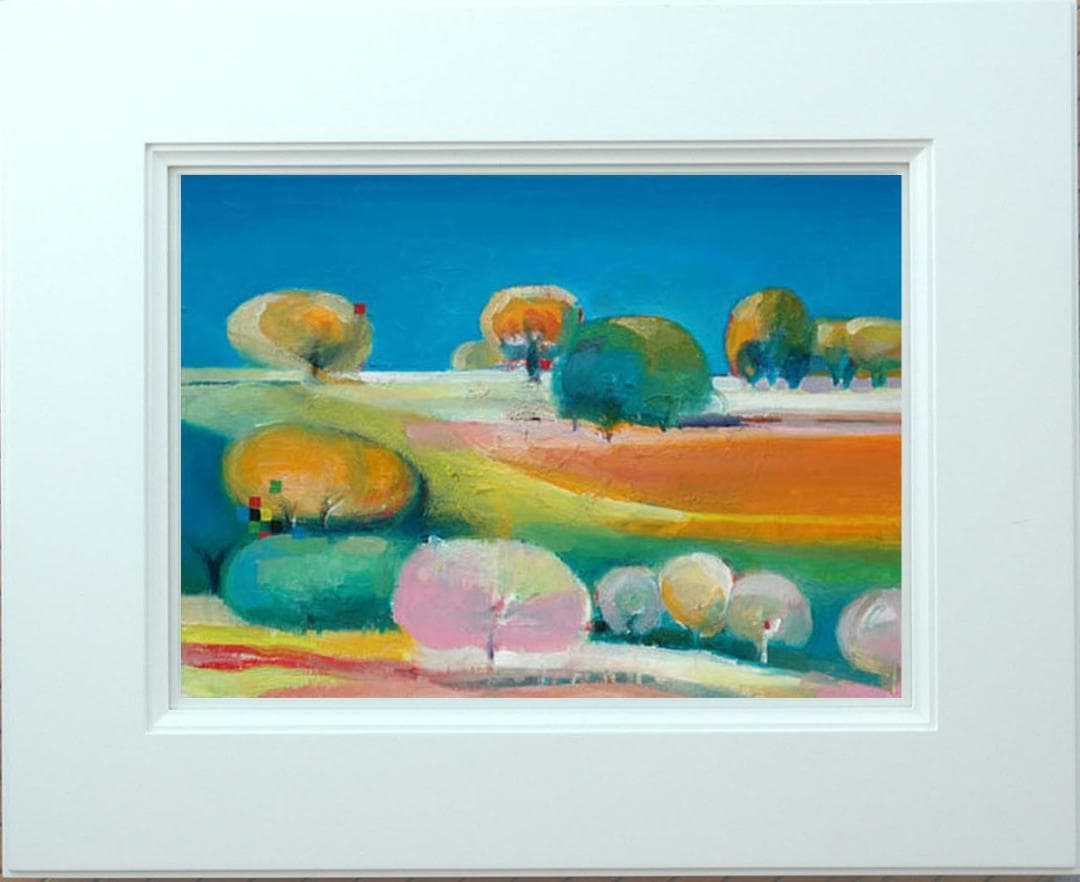 油絵 菅家令子 絵 絵画 インテリア 額付(白) uF6-110809 風景