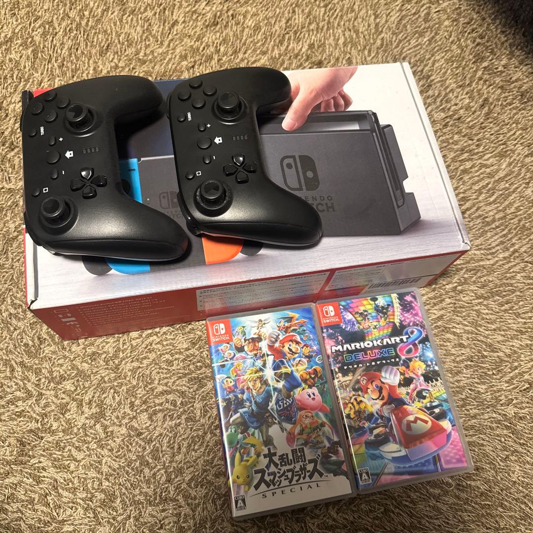 nintendo switch 本体+ソフト2本+社外製コントローラーセット