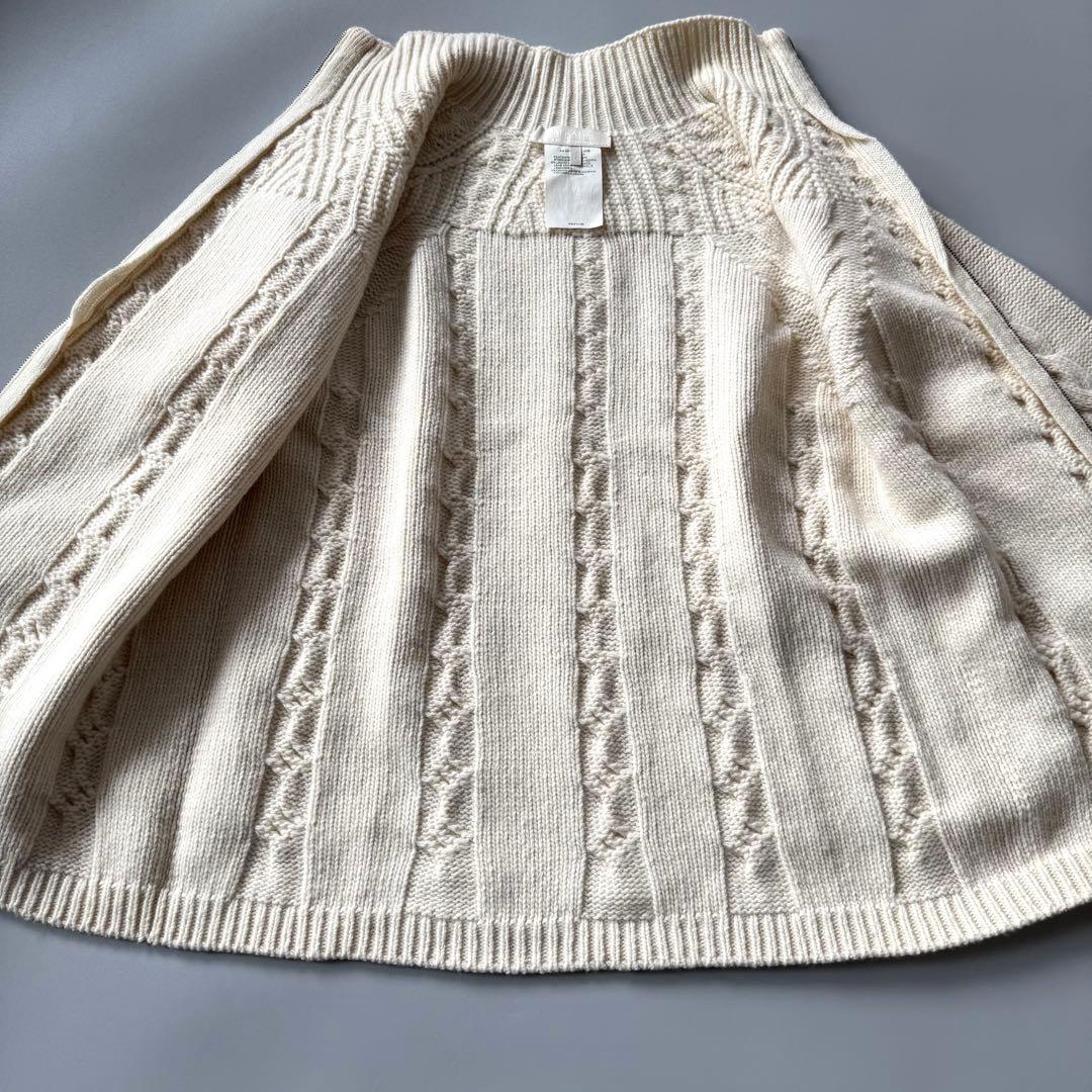S マックスマーラ　カシミヤ混　ウール　ジップカーディガン　アイボリー