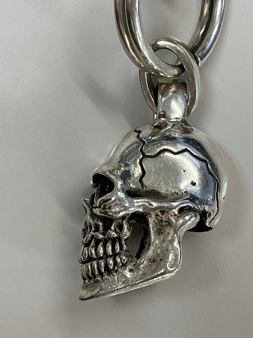 E シルバー925 スカルキーホルダー