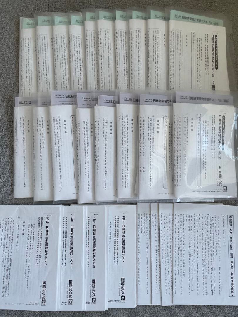 日能研 5年 学習力育成テストほか 1年分