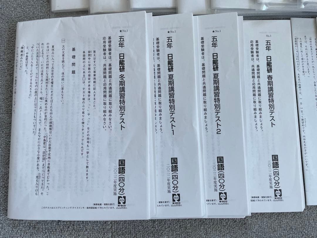 日能研 5年 学習力育成テストほか 1年分