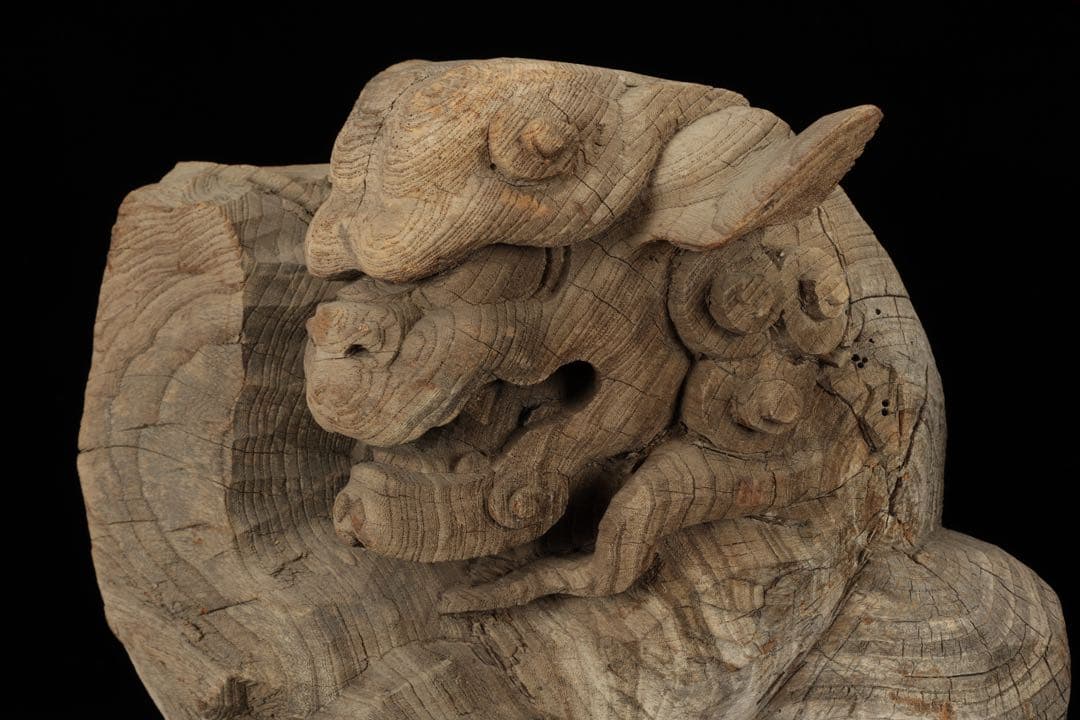 石川雲蝶 木彫 獅子木鼻 阿吽 一対 仏教美術 彫刻 神社仏閣 古美術 骨董品