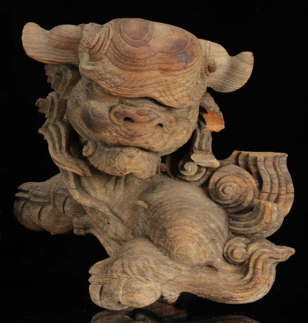 石川雲蝶 木彫 獅子木鼻 阿吽 一対 仏教美術 彫刻 神社仏閣 古美術 骨董品