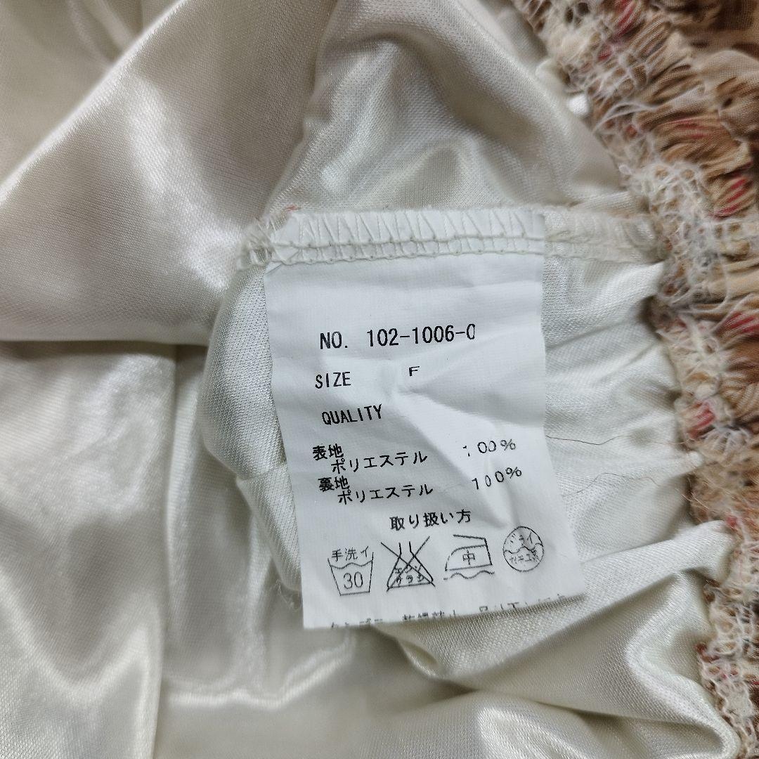 リズリサ バルーンスリーブ チェック ブラウン チュニック 姫カジ Y2K 古着