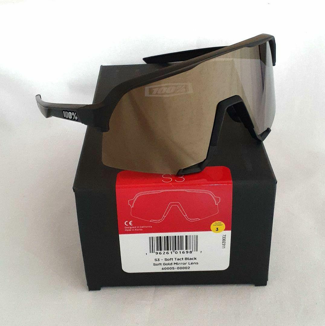 100% S3 ブラック ゴールド ワンハンドレッド サングラス