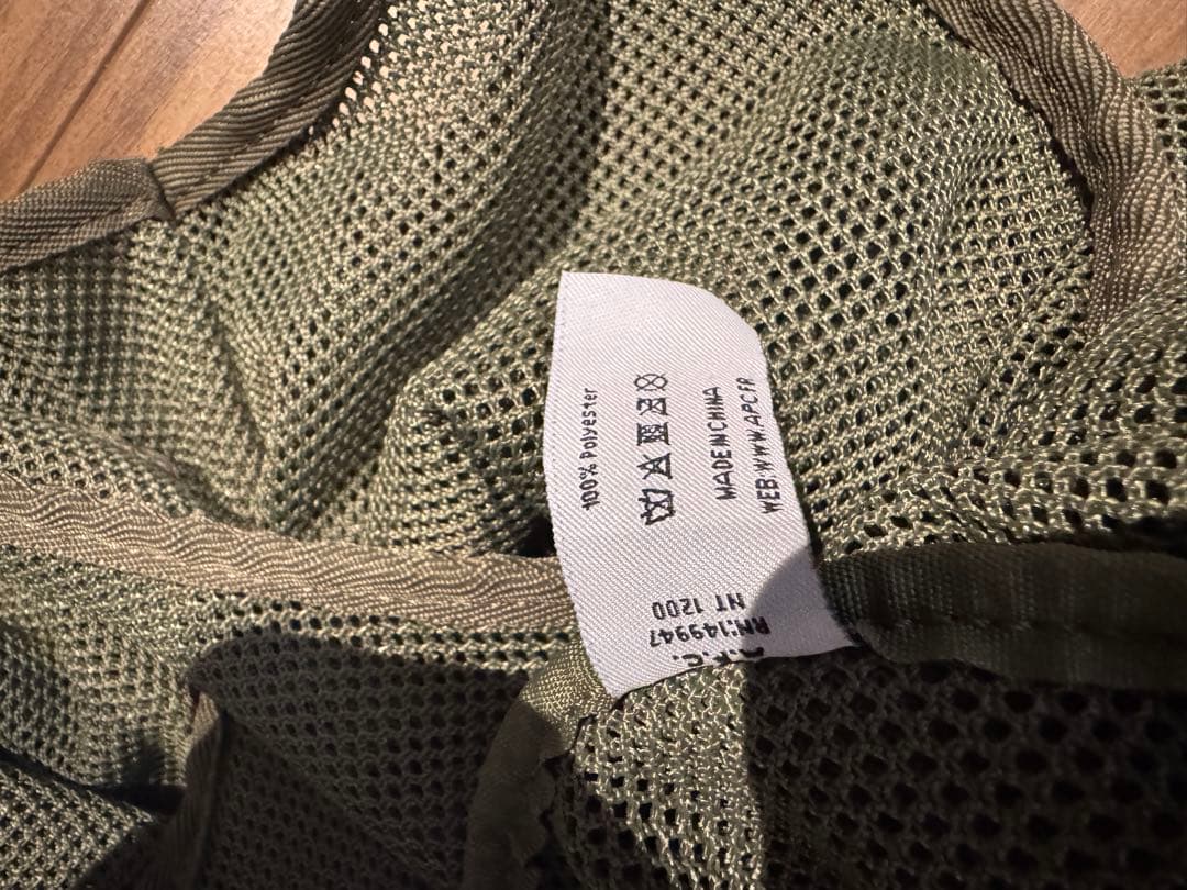 APC アーペーセー　メッシュバッグ トートバッグ オリーブ