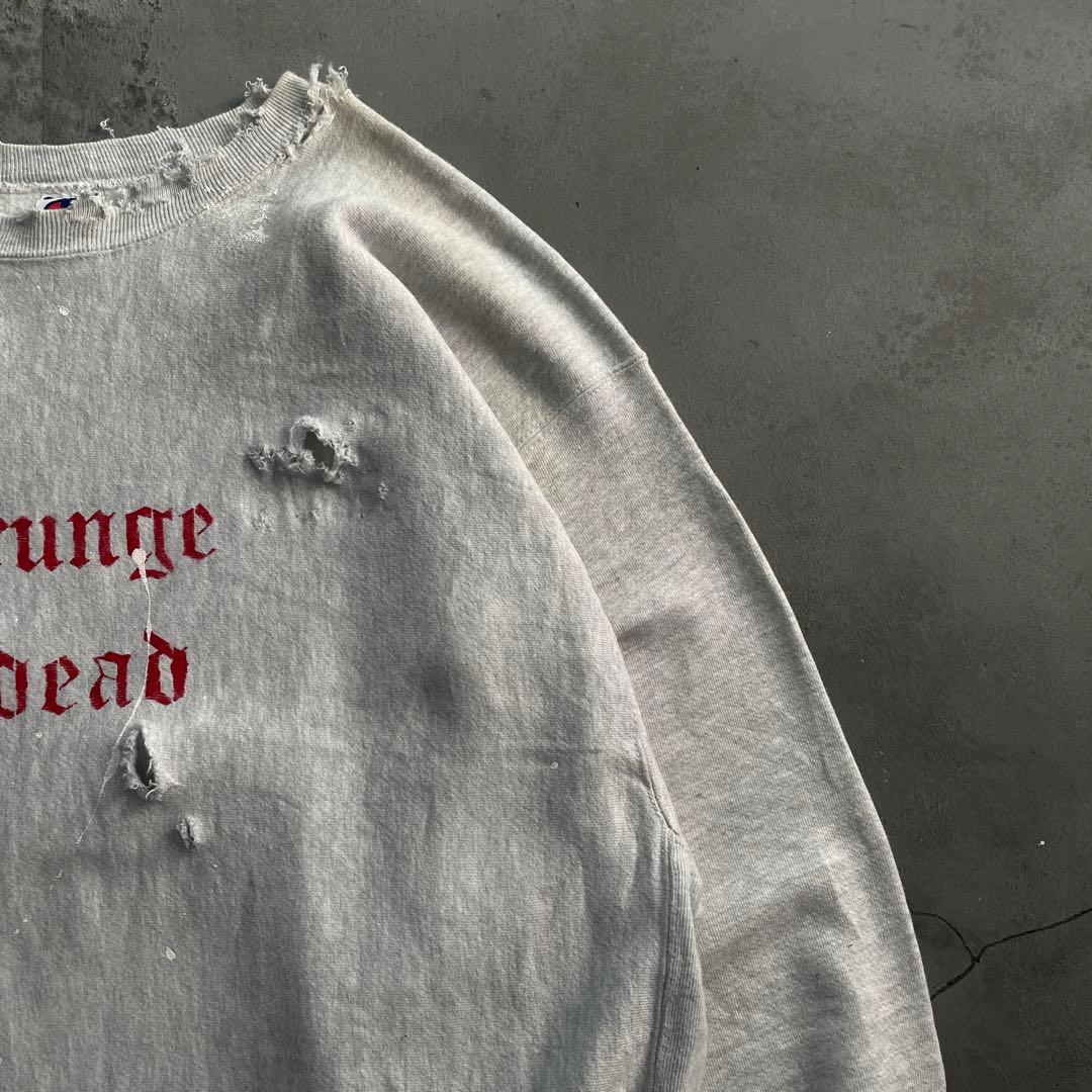 90's grunge is dead“ペイント“杢”XL“boro sweat