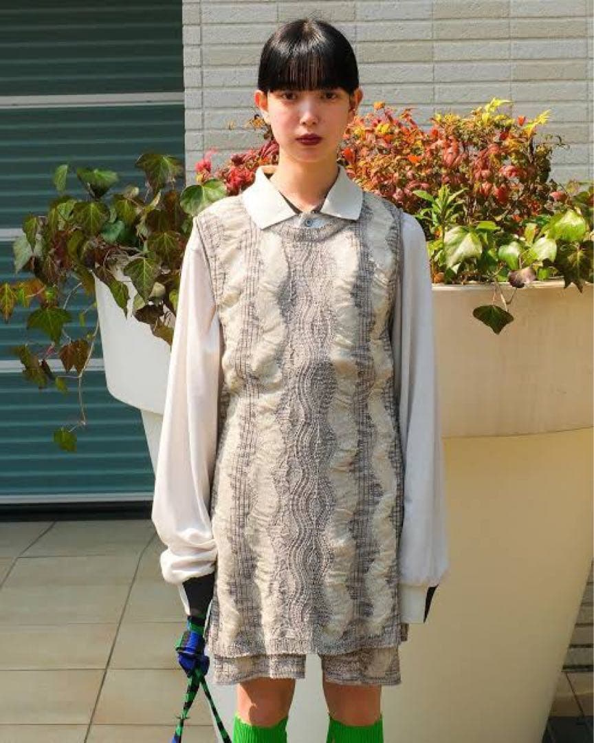 PERVERZE Openwork Knit Pants ニットパンツ　グレー