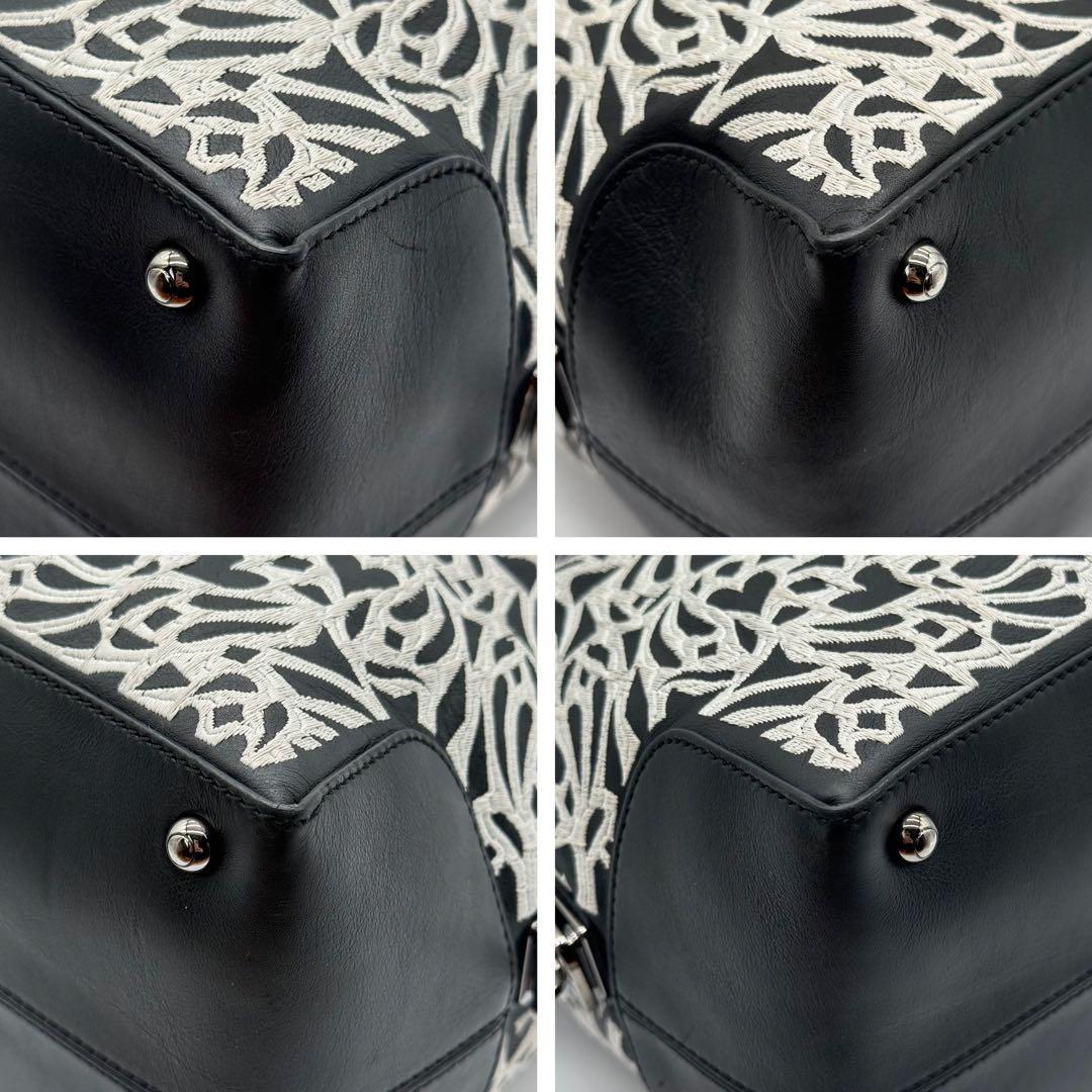 TOD'S トッズ Dスタイリング 刺繡 レザー 本革 2way ハンド バッグ