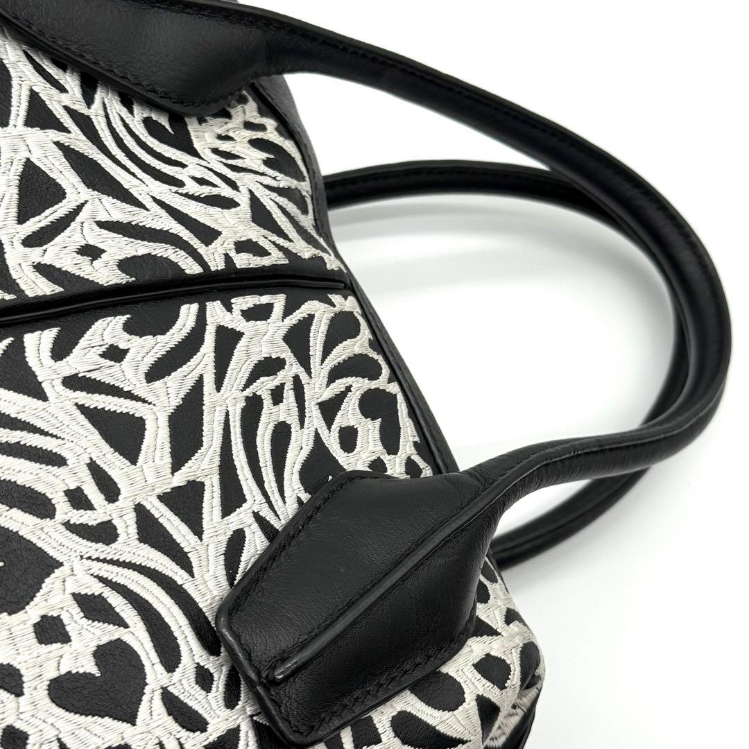 TOD'S トッズ Dスタイリング 刺繡 レザー 本革 2way ハンド バッグ