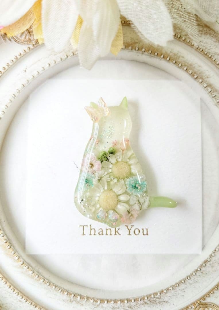 レジン　猫　ヘアゴム　ブローチ　ポニーフック　No.10