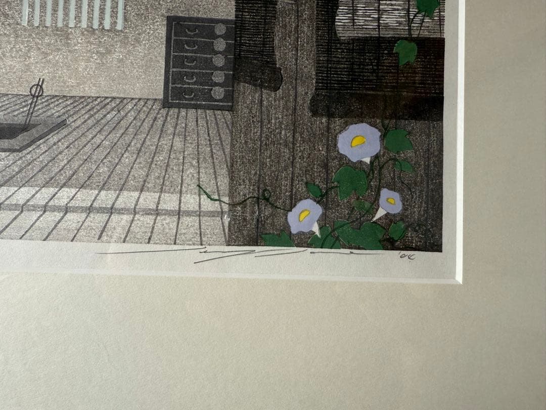 佐野せいじ 「束の間の静寂」 木版画