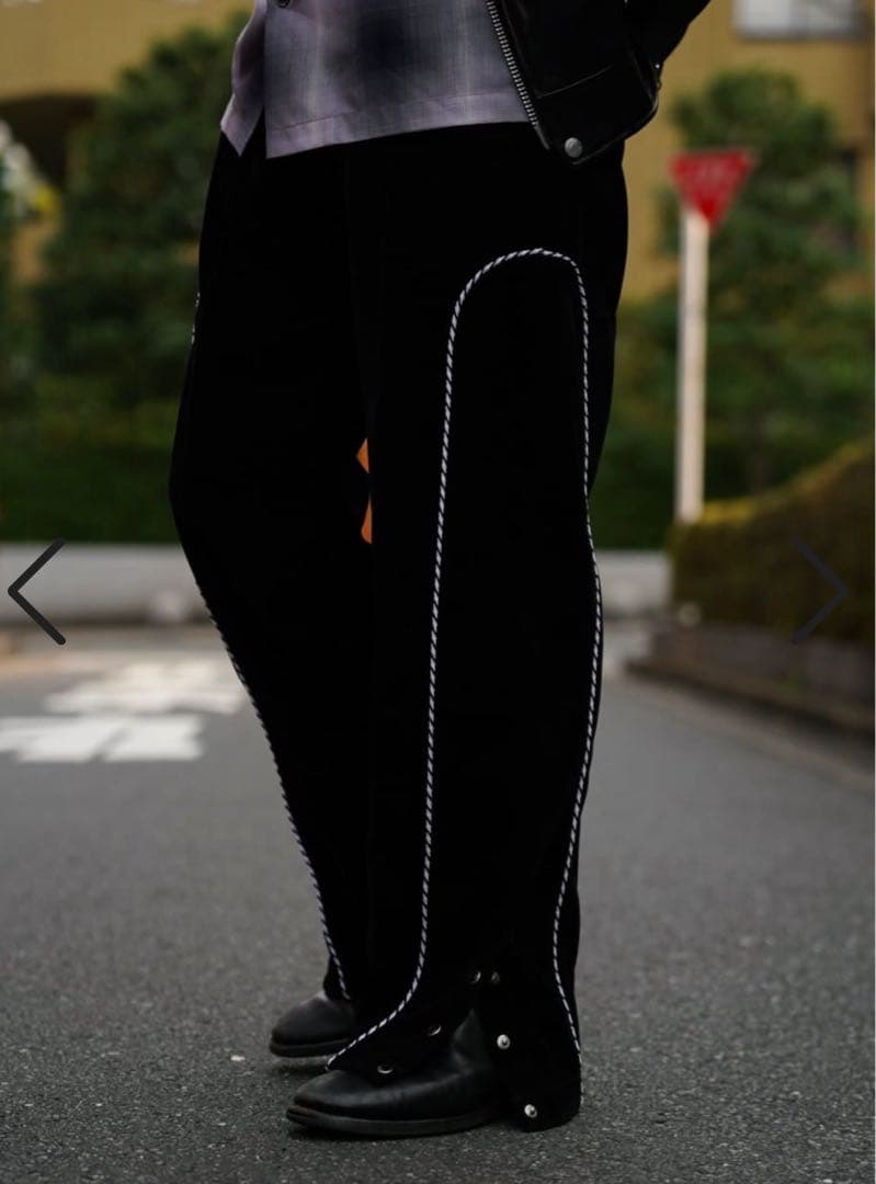 R schott ベロア ウエスタンパンツ ブラック 黒 Lサイズ