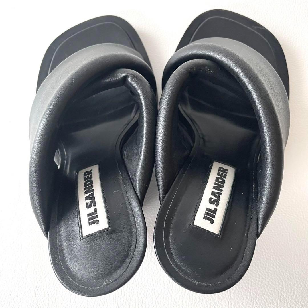 美品＊ジルサンダー ミュール クロスサンダル ブラック【38】