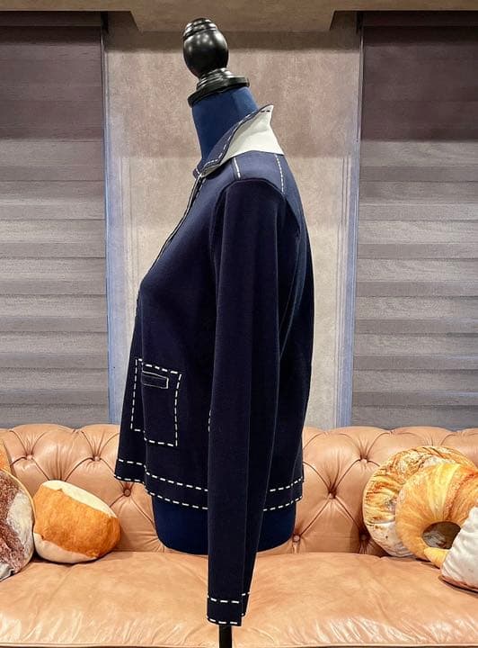 ［新品未使用49AV junko shimada]コットンカーディガンネイビー