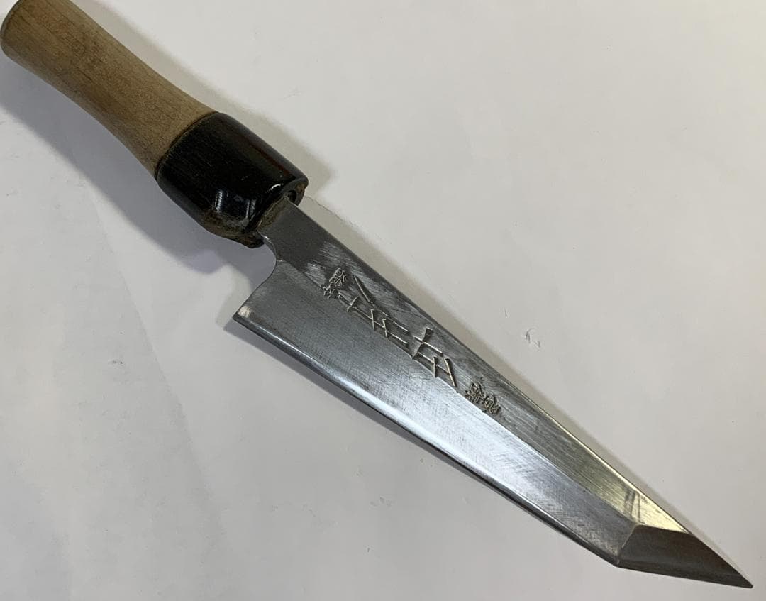 正本総本 小型剣型出刃包丁 片刃 14.2cm 和包丁