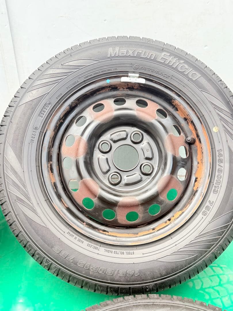 145/80R13 サマータイヤ スチールホイール付き 13x4.00B/4穴