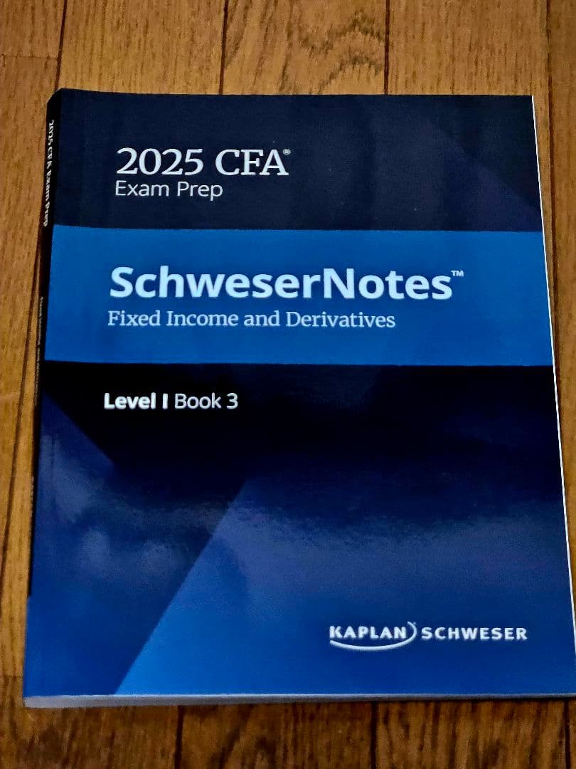 2025 CFA Level1 SchweserNote4冊QuickSheet