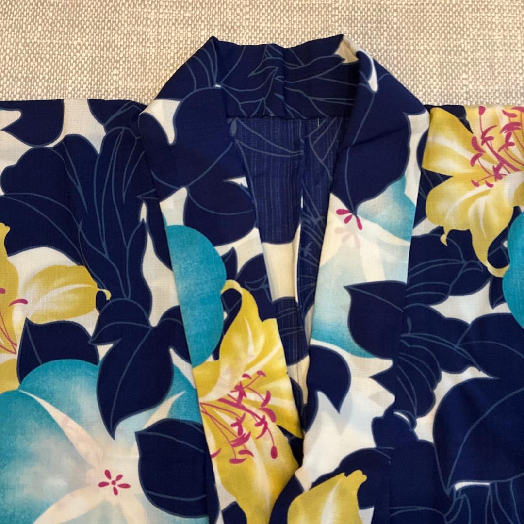 撫松庵　BUSHOUAN 浴衣　百合朝顔　花柄 浴衣 帯おまけ付き