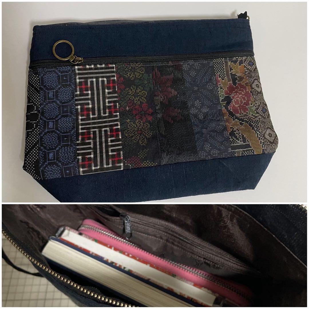 あき◇ショルダーバッグ◇ 正絹本場大島紬パッチワークｆ 4点