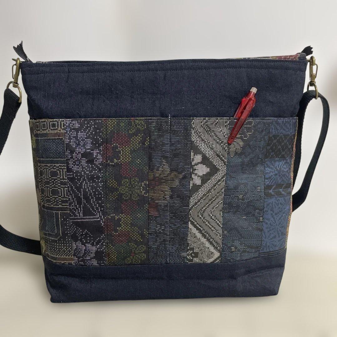 あき◇ショルダーバッグ◇ 正絹本場大島紬パッチワークｆ 4点